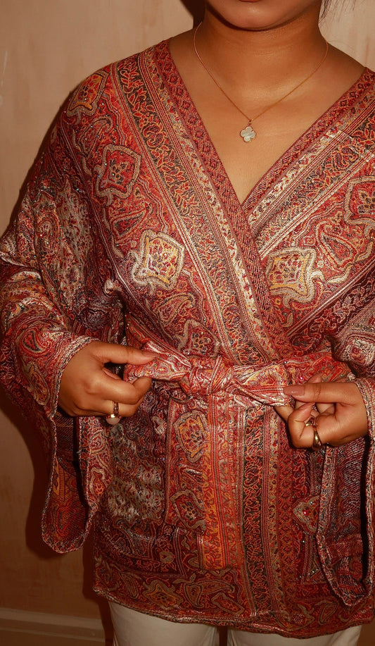 Orange wrap top