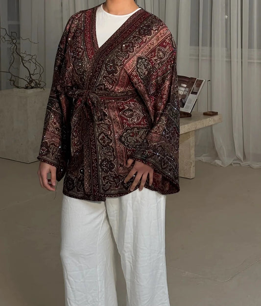 Pashmina dark Multicolour wrap top
