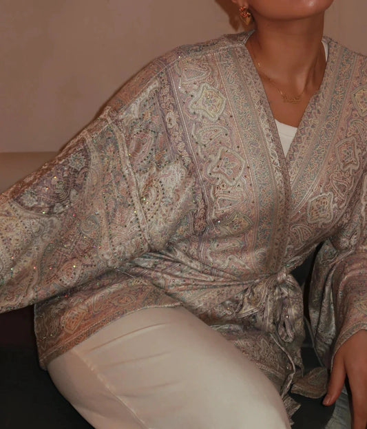 Light purple wrap top