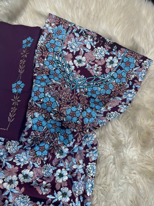 Premium unstitched Mukhawar with Sheila