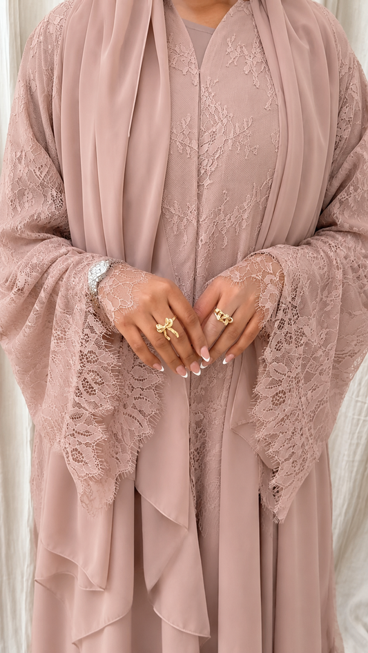 Imperial beige laćé abaya