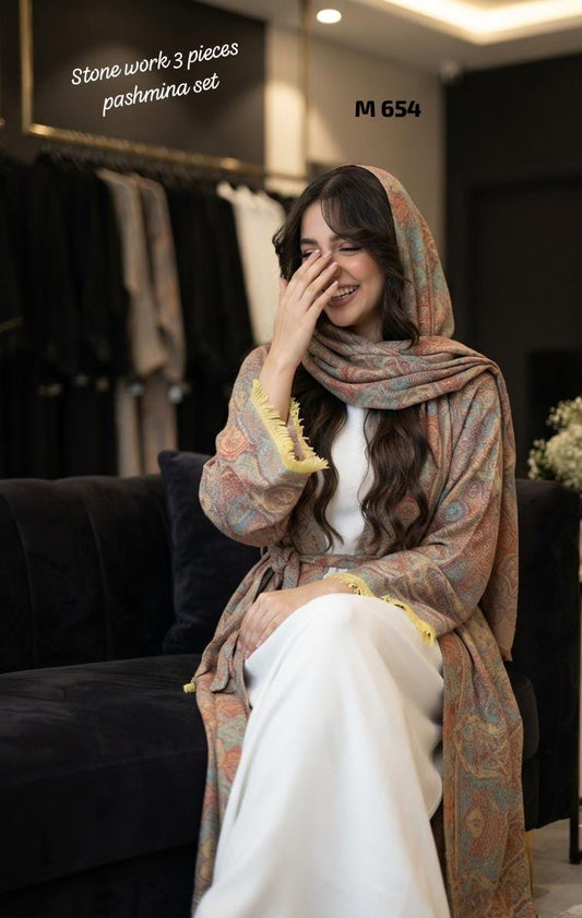 Pashmina abaya with matching Sheila