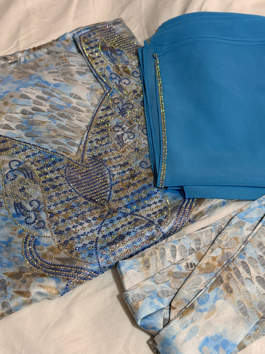 Stitched Mukhawar with hijab