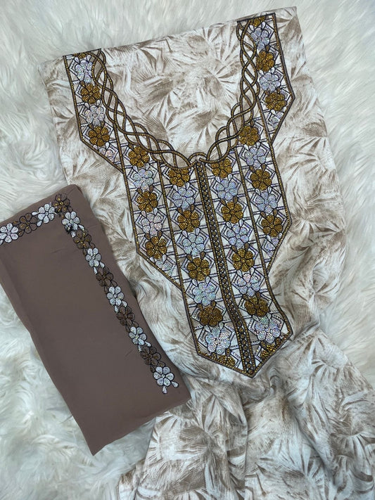 Premium unstitched Mukhawar with Sheila