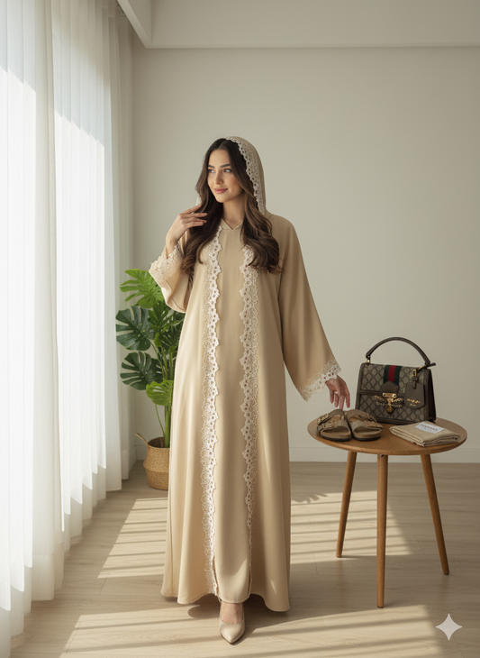 Nazeen lace abaya