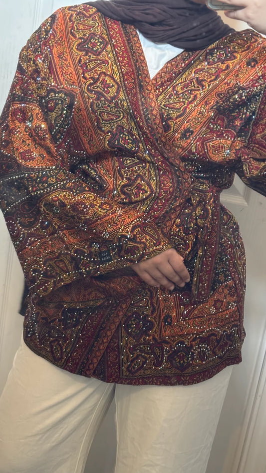 Pashmina dark Multicolour wrap top