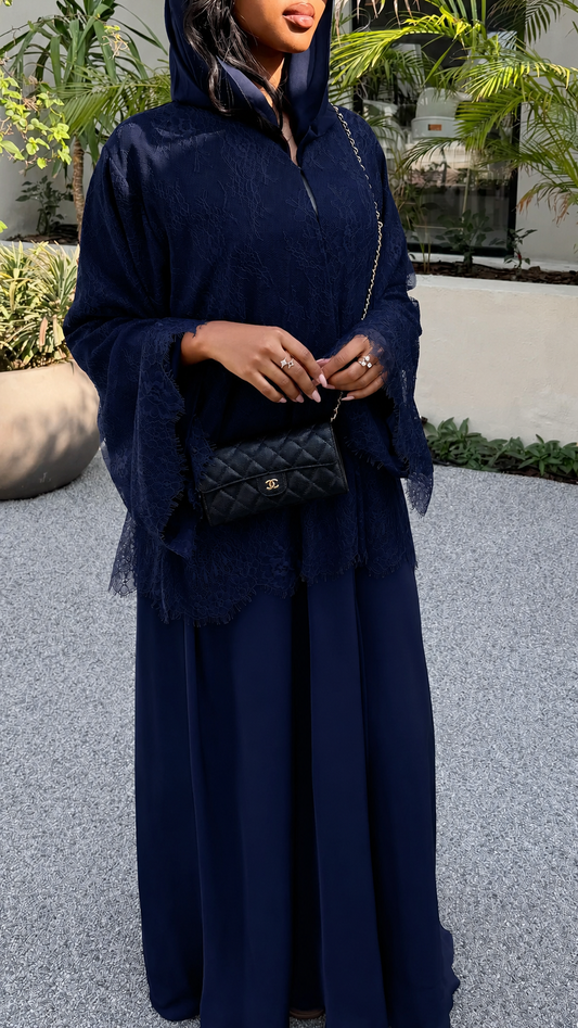 Imperial blue laćé abaya