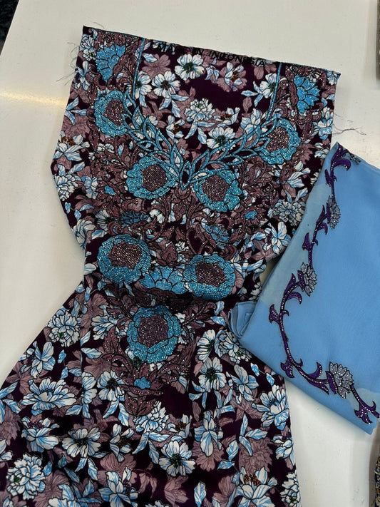 Premium unstitched Mukhawar with Sheila