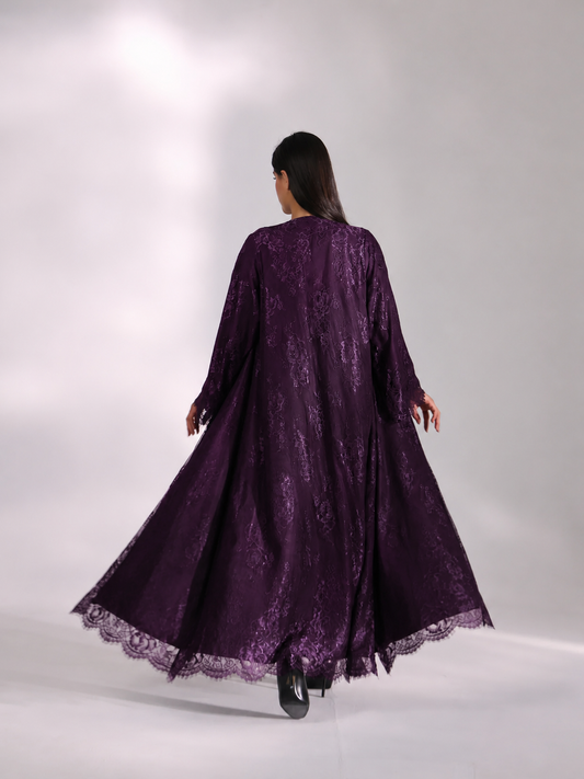 Dentelle Abaya purple