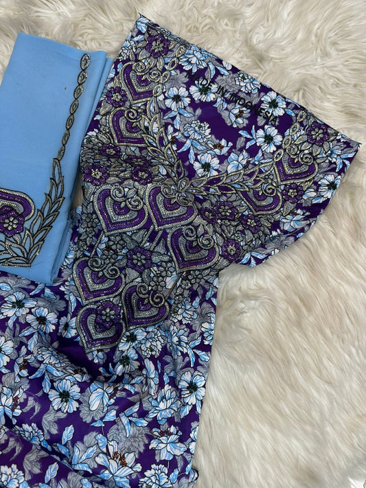 Premium unstitched Mukhawar with Sheila