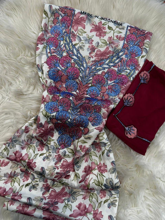 Premium unstitched Mukhawar with Sheila