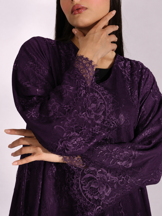Dentelle Abaya purple