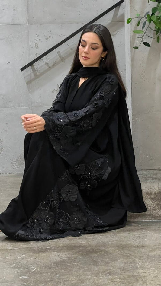 Haseen flower abaya