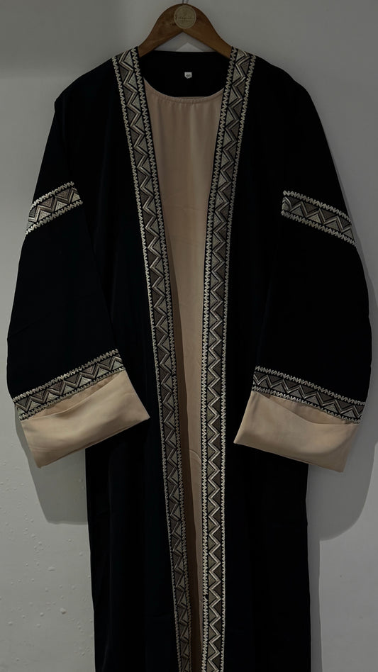 Embroidery lace abaya sale