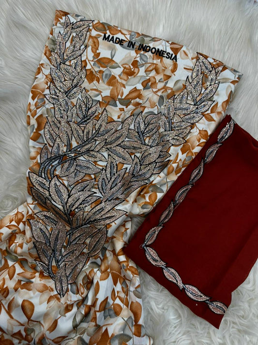 Premium unstitched Mukhawar with Sheila
