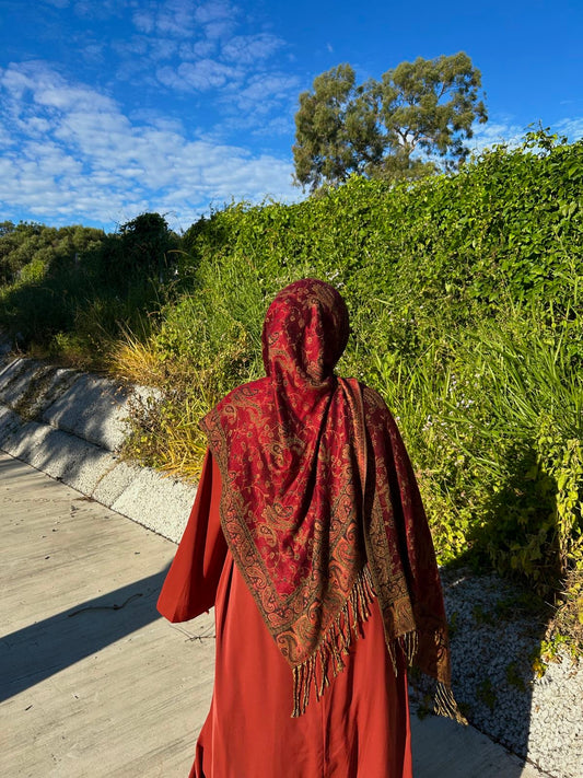 Pashmina Hijab - HALA cherry red