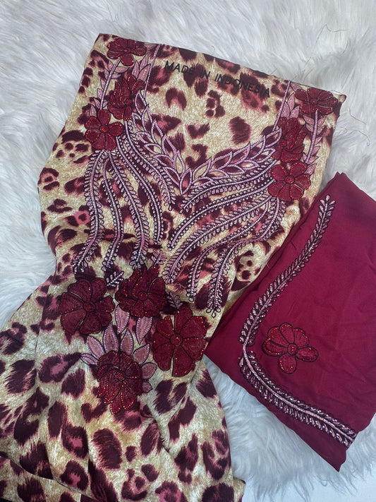 Premium unstitched Mukhawar with Sheila