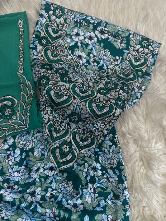 Premium unstitched Mukhawar with Sheila