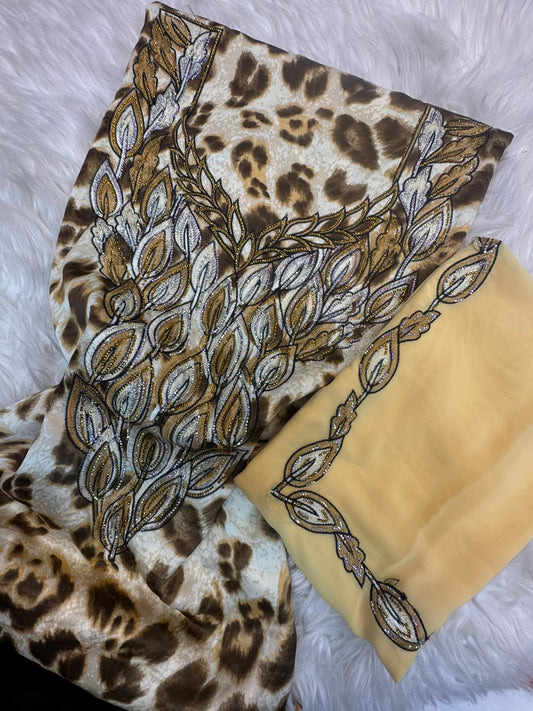 Premium unstitched Mukhawar with Sheila