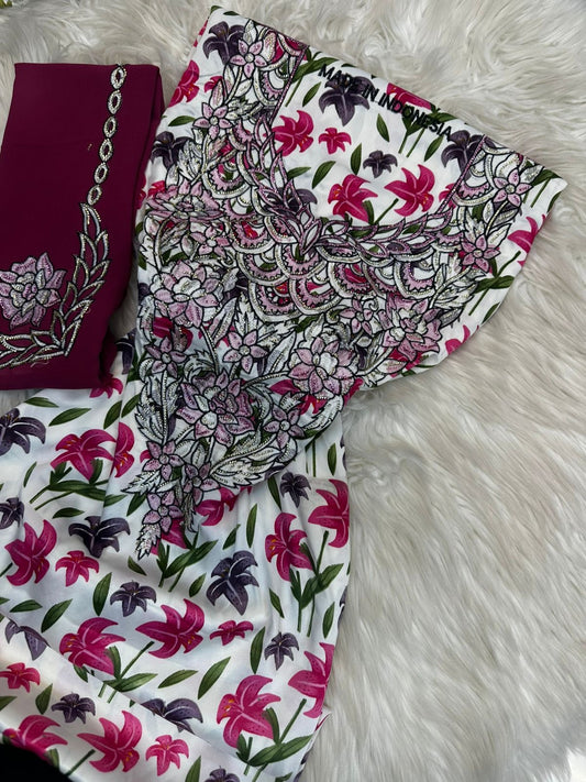 Premium unstitched Mukhawar with Sheila