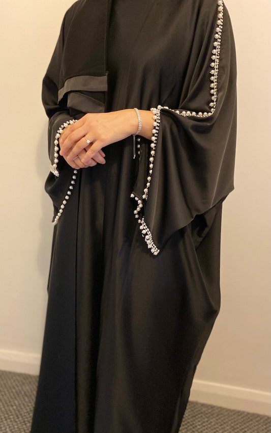 Rawda satin abaya
