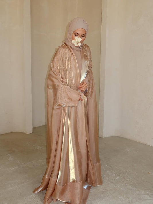 (Copy) LUXURY THREE PIECE ORGANZA HANDWORK ABAYA SET ✨